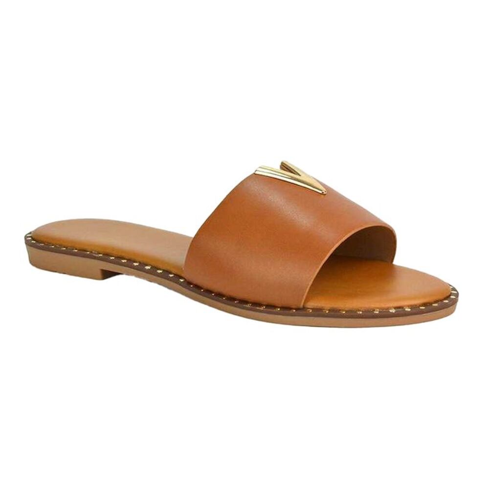 XY London Womens/Ladies Rorie Cut Out Sliders / Tan